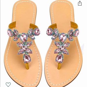 BOHEMIAN RHINESTONE DESIGN sandals SZ 8